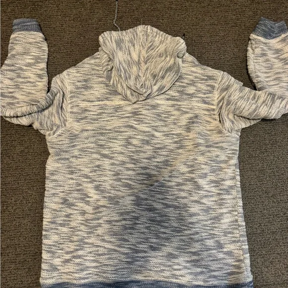 Union Marled Knit Hoodie in Light Blue and White - Picture 3 of 5